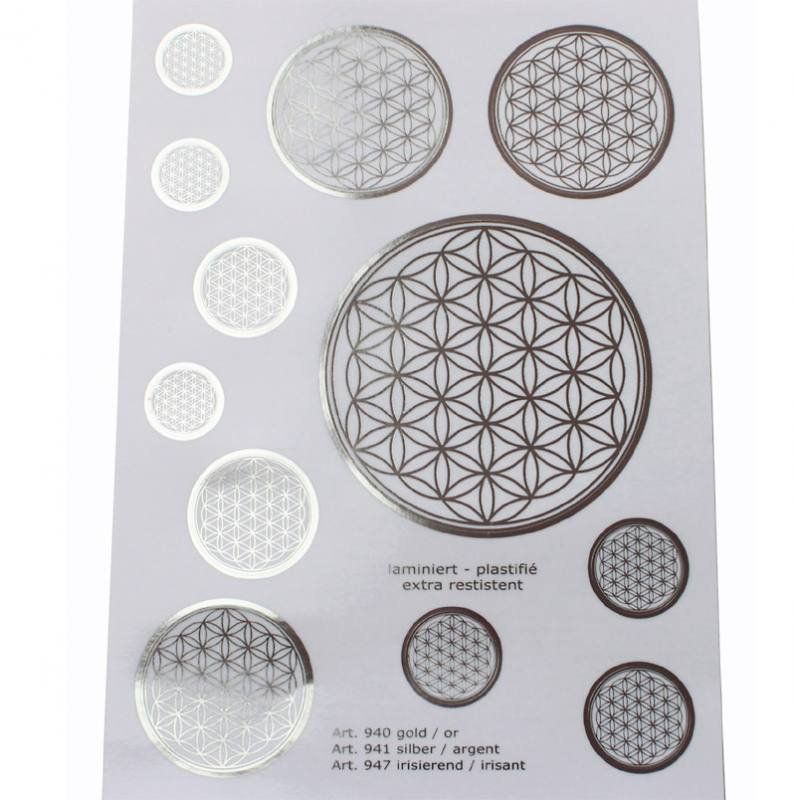 Sticker: Abziehbilder A5 - Blume des Lebens - silbern – Nuovo e nell'imballaggio originale da Mauren venduto da Yeelen