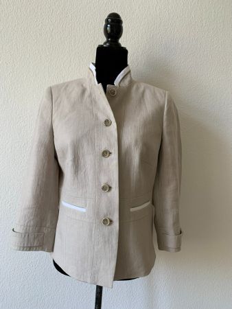SCHNEIDER'S: Eleganter heller Leinen-Blazer, 38