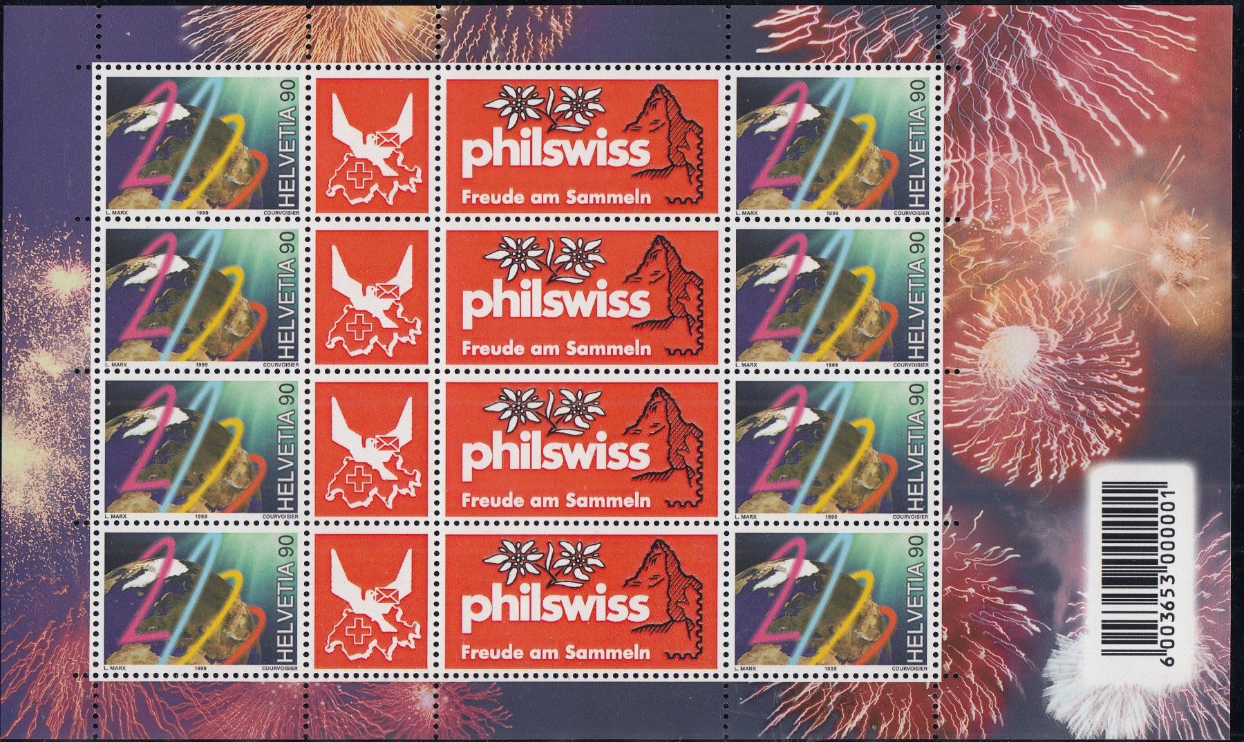 Tous les timbres: 985** Millenium Kleinbogen Philswiss, frankaturgültig – Neuf (Voir description) à Spreitenbach par Lienbi01