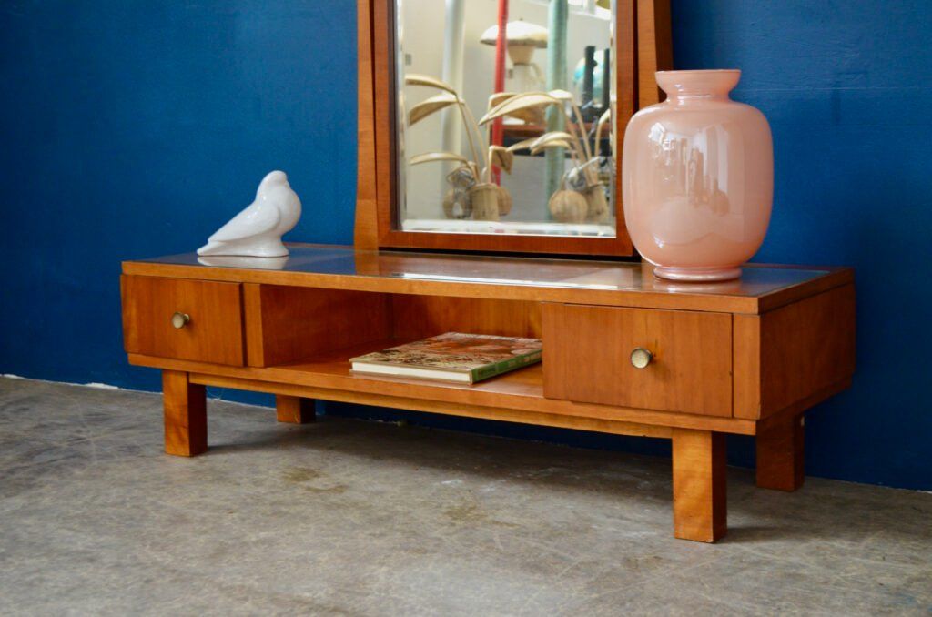 Tavoli da trucco: Coiffeuse commode psyché à miroir meuble d'entrée bohème – Usato da COLMAR venduto da Sophiebellelurette 3