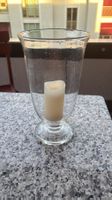 Windlicht Glas mit Kerze Durchmesser ca. 17cm H 25cm