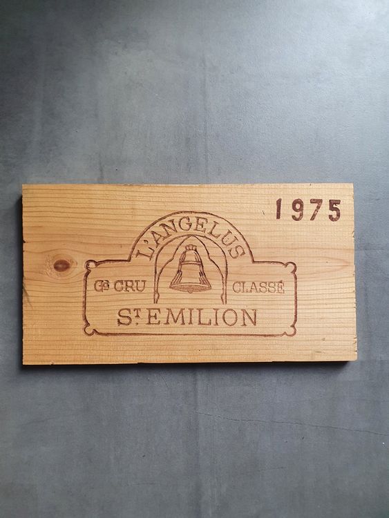 Ancienne Estampe Bois Façade Caisse Château Pibran Pauillac 39,5x15 Cm