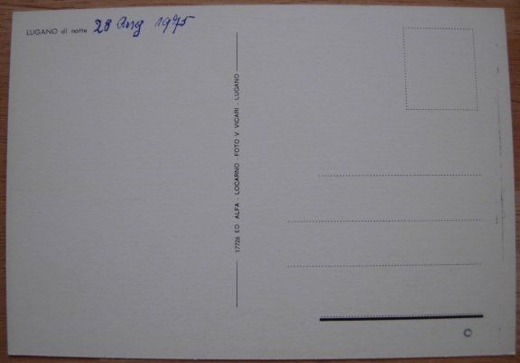 Cartoline postali: Ansichtskarte ungelaufen - Lugano bei Nacht – Usato da Dübendorf venduto da rumpumpel 3