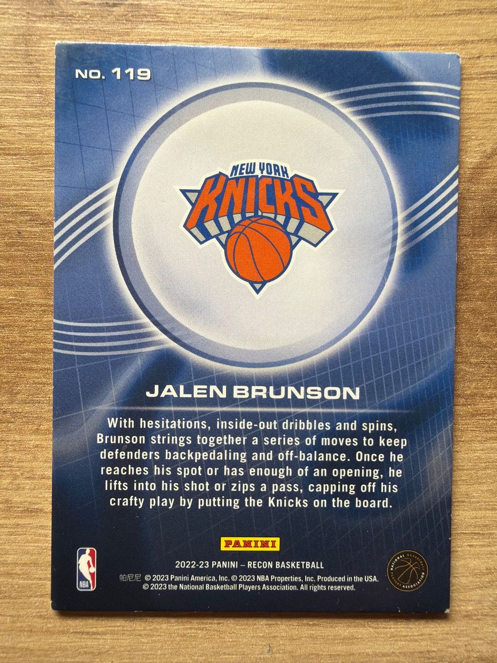 Panini Carte collezionabili: NBA Jalen Brunson Recon 22/23 – Usato da Netstal venduto da Clutch79Cardz 1