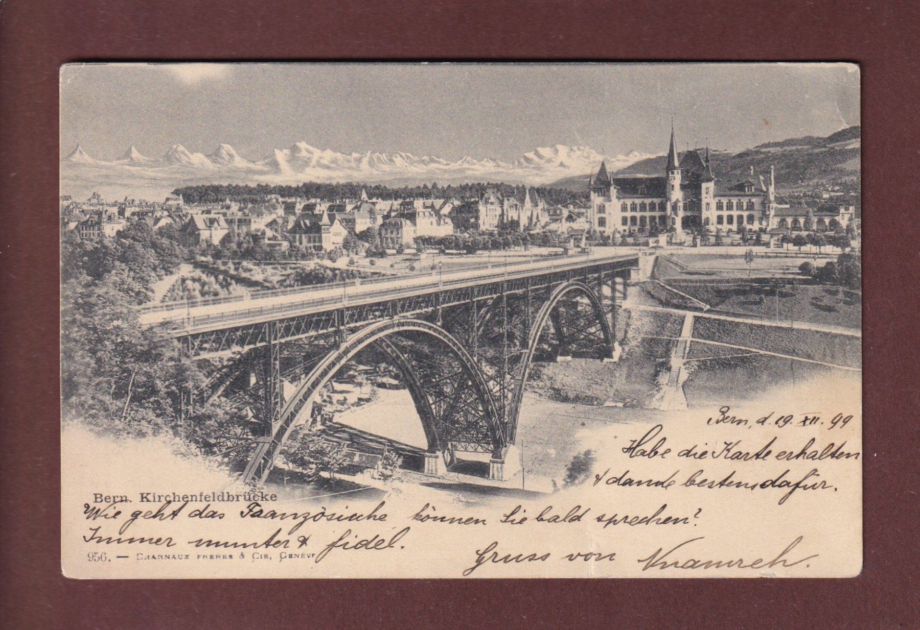 Cartoline postali: BERN - Kirchenfeldbrücke - 1899 – Usato da Pully venduto da nicecards-shop