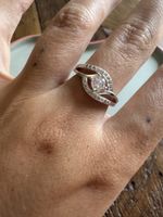Damenring versilbert 925 mit Zirkonia Steinen guter Zusta