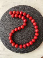 Rote Schaumkoralle Strang*33 Stück*12 mm*