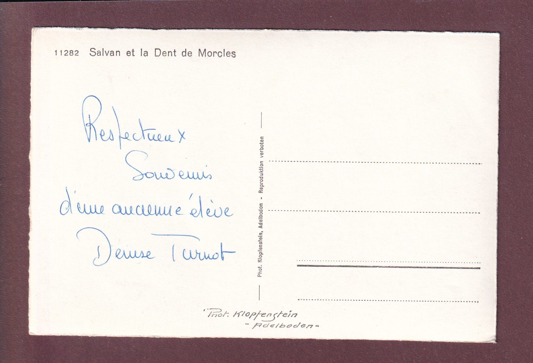 Ansichtskarten: SALVAN - Dent de Morcles – Gebraucht aus Pully von nicecards 1