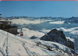 FLIMS Bergstation Cassonsgrat mit Engadiner Bergen, Seilbahn