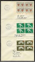 1950, B46-50, Viererblockserie auf 5 FDC gest. BERNA ital.