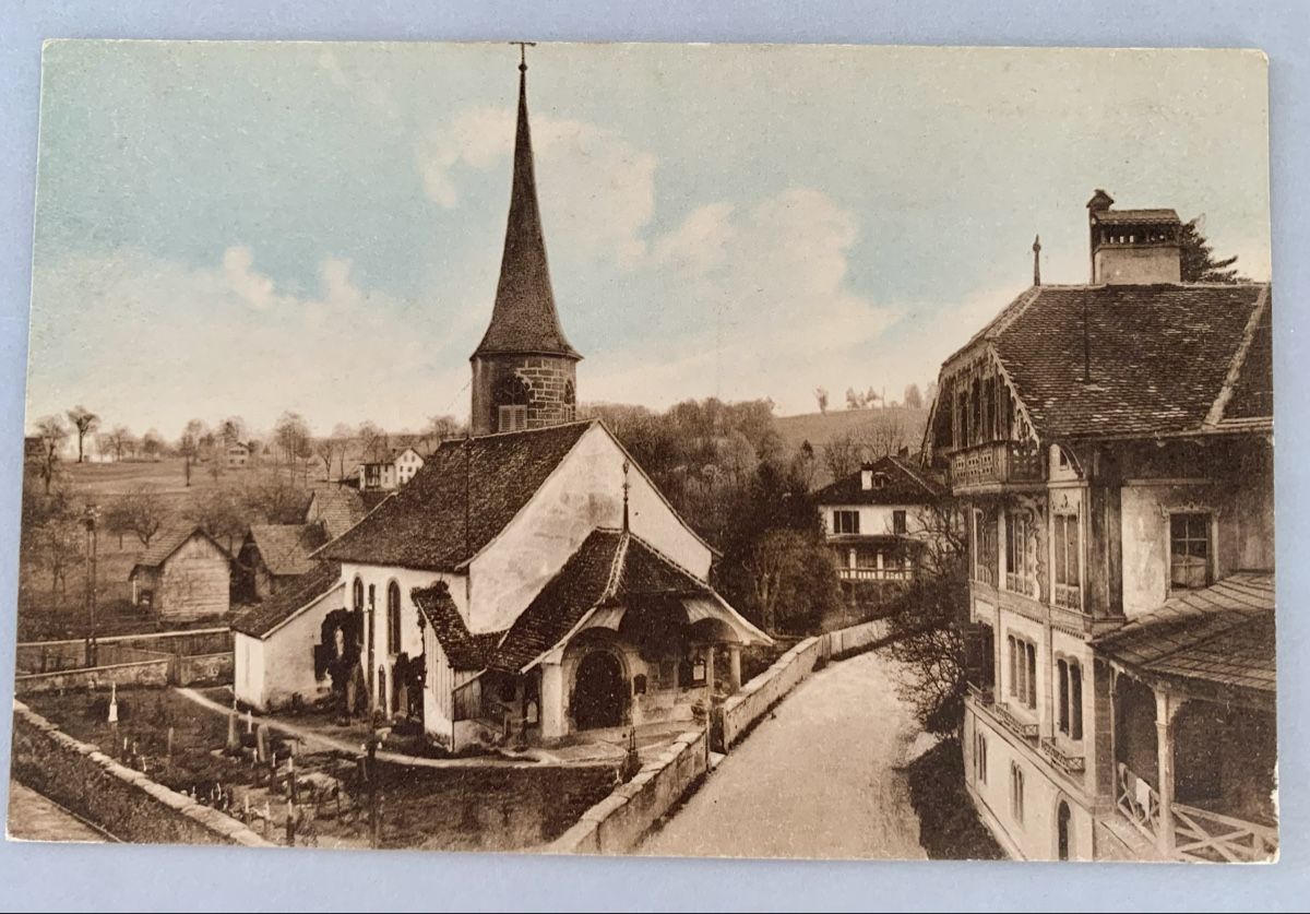Cartoline postali: Ansichtskarte Schweiz - Bourguillon près Fribourg – Usato da Düdingen venduto da polytropon_5