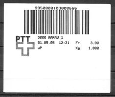 Paketaufkleber Olivetti SFS 10 Aarau 1.5.1995