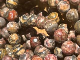 Strang red leopard jasper Kugeln / stone beads 6 mm