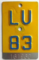 Mofa Töffli Luzern 1983 LU 83. Letzte kleine Mofanummer LU !