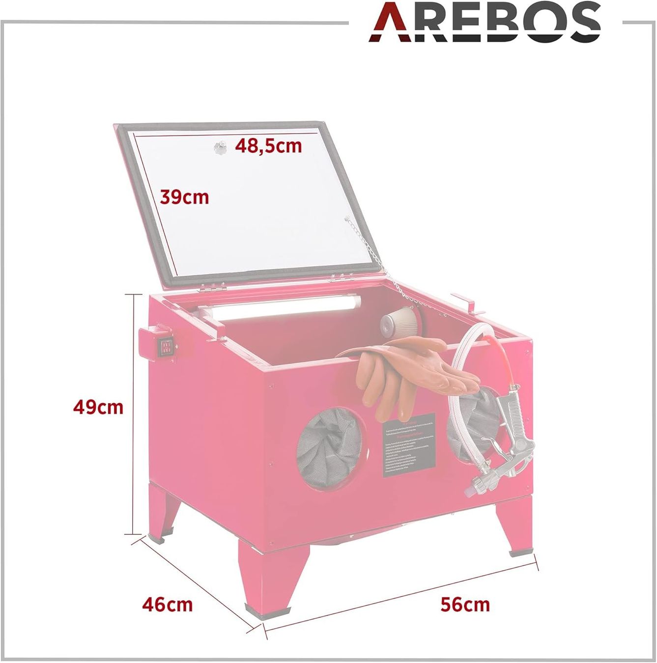 Alle Werkzeuge: AREBOS Sandstrahlkabine 90 Liter – Neu und originalverpackt aus Bottighofen von zaap 6