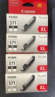 Original Tintenpatronen: 4x Pixma 571 BK/XL