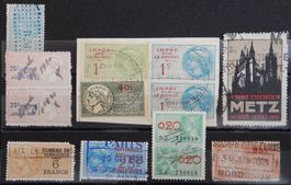 Frankreich Fiscal Marken Lot mit alten Werten V