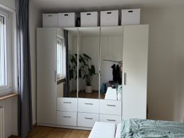 Kleiderschrank weiss mit Spiegeln