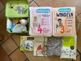 Baby-Starter-Set: Windeln, Spielzeug,  Pflege....