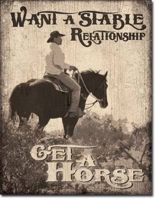 Insegne: Blechschild - Want a stable Relationship – Nuovo e nell'imballaggio originale da Ennetbürgen venduto da open24shop