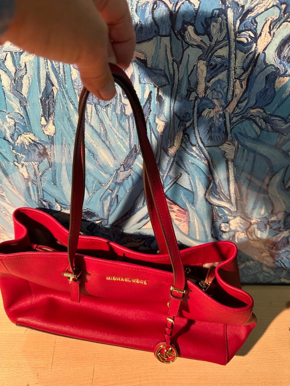 Michael Kors Borse da donna: Michael Kors Red Leather Tote Bag - Stylish & Spacious – Usato da Lausanne venduto da vas_mbk2