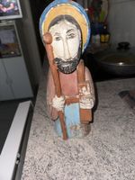 ANTIKE RELIGIÖSE SANTOS AUS GESCHNITZTEM HOLZ FIGUR