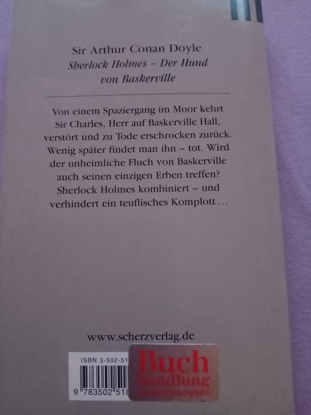 Libri: Buch: Sherlock Holmes, der Hund von Baskerville – Usato da Witterswil venduto da hele04 1