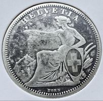 Schweiz 1 Franken 1861 B Silber Sitzende Helvetia