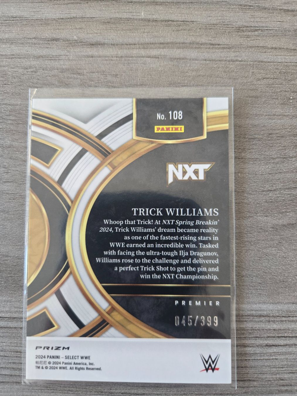 Panini Carte collezionabili: Card Panini Select 2024 Trick Williams NXT 45/399 – Usato da Pregassona venduto da med_fk22 1