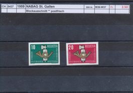 1959 Einzelwerte aus "NABAG - St. Gallen", ** postfrisch