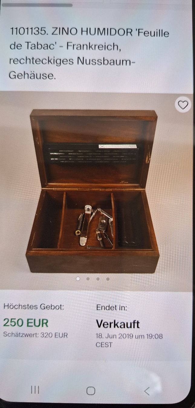 Humidor per sigari: ÄLTERER HUMIDOR VON ZINO – Usato da Reinach BL venduto da vwbora75 8