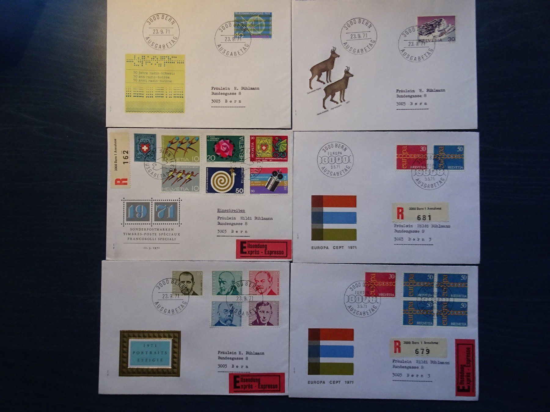 Alle Briefmarken: FDC  1971 – Gebraucht aus Aadorf von Chnorli-Furz
