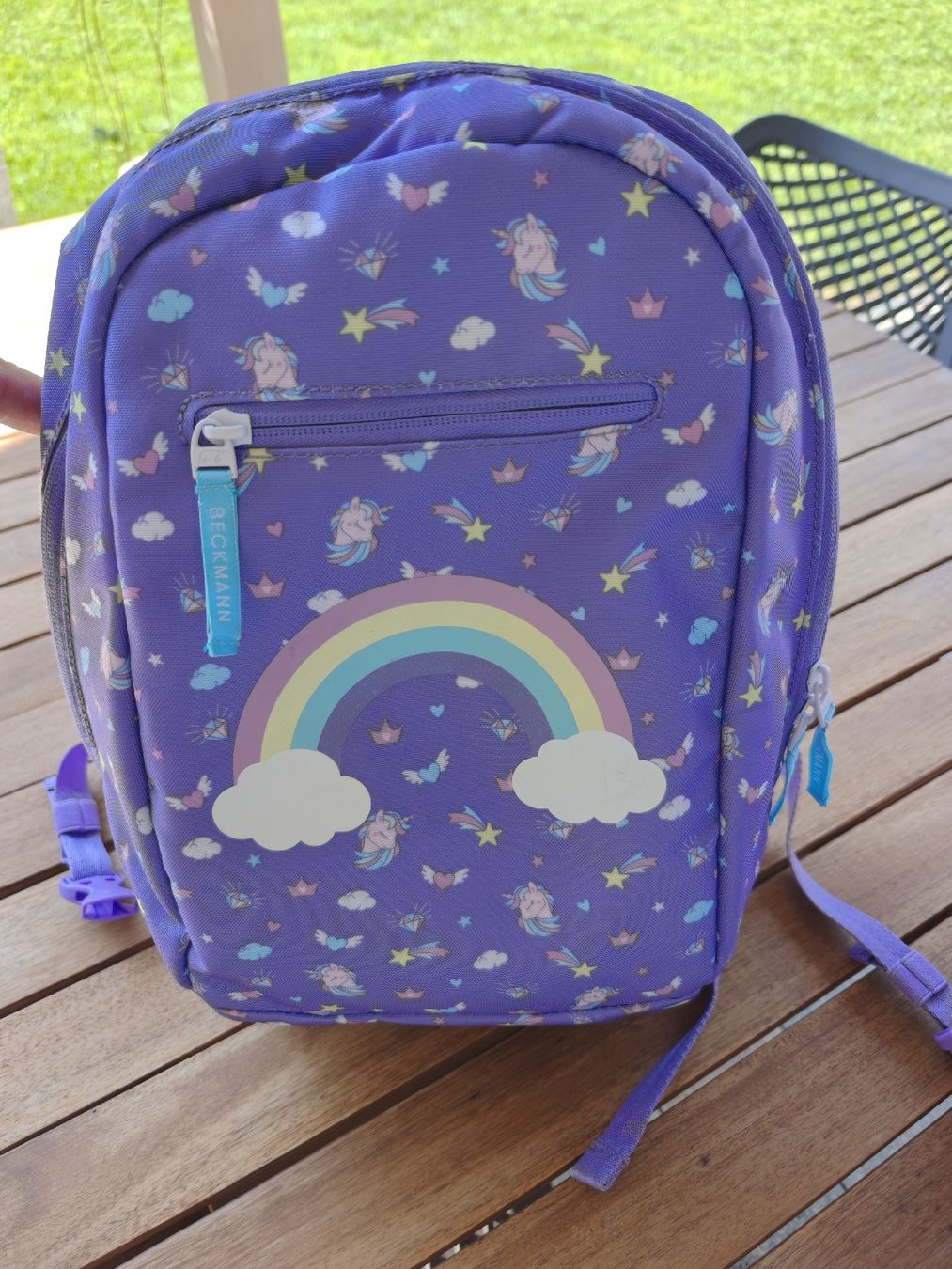 Borse & Zaini: Beckmann Kinderrucksack & Turnsack Einhorn lila mit Etui Grö – Usato da Veltheim AG venduto da maurog01 5