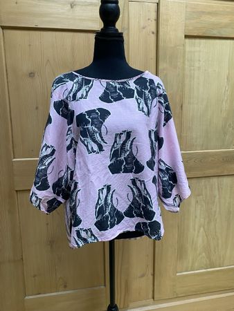 MARCCAIN Bluse Pink Elefanten Print Gr. M neuwertig