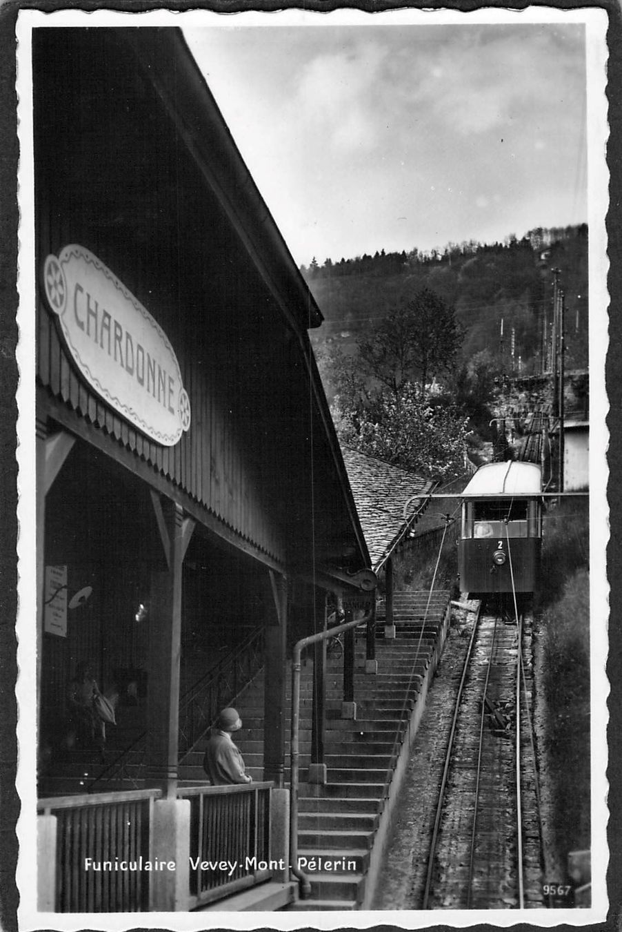 Ansichtskarten: ^Funiculaire Vevey-Mont-Pélerin ,Echtfot – Gebraucht aus Reichenburg von Pipo-67