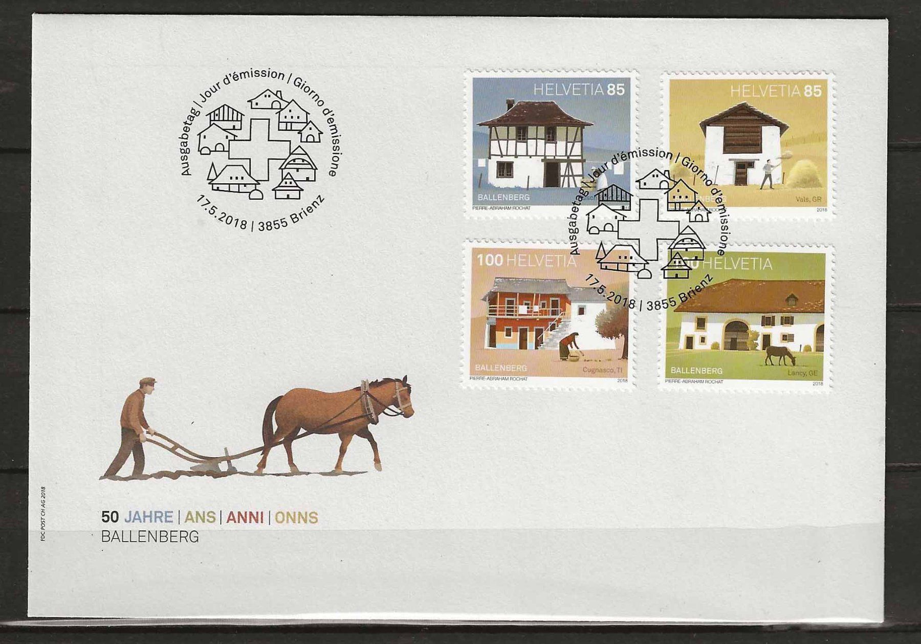 Tutti i francobolli: F1676 - FDC Ballenberg – Usato da Trélex venduto da Phil_Albert