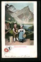 Schweizer Kinder in Appenzellertracht vo