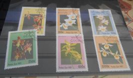 Briefmarken Laos Orchideen 1997 6 Stueck guter Zustand
