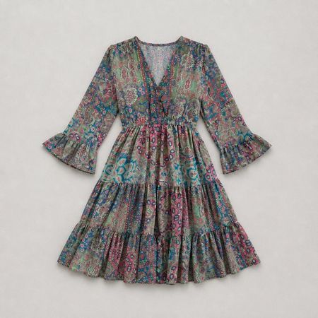 BOHO Luftiges Sommerkleid 70% Seide – free size