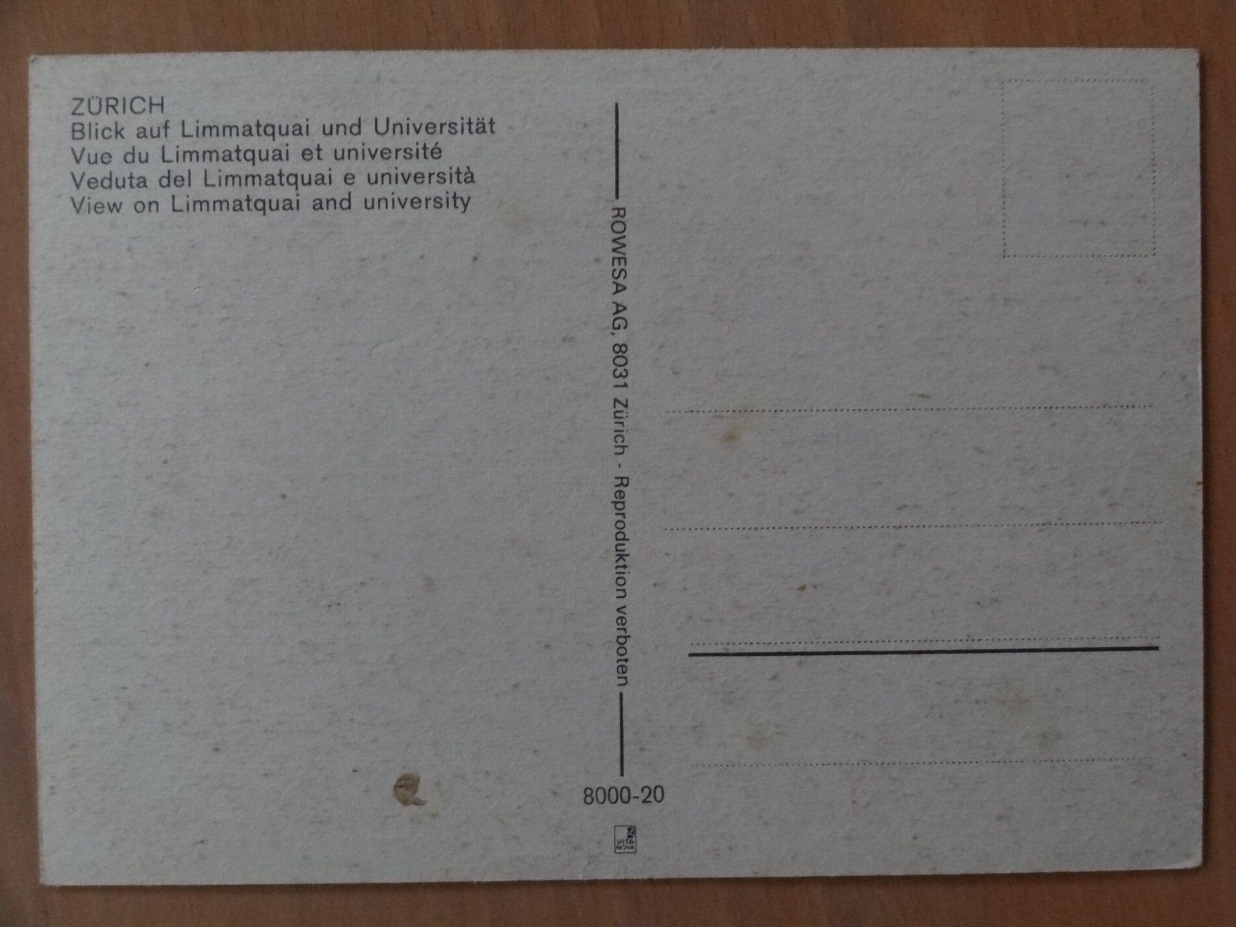 Cartoline postali: Zurich - Limmatquai et Université – Usato da St Léonard venduto da Riglin 1