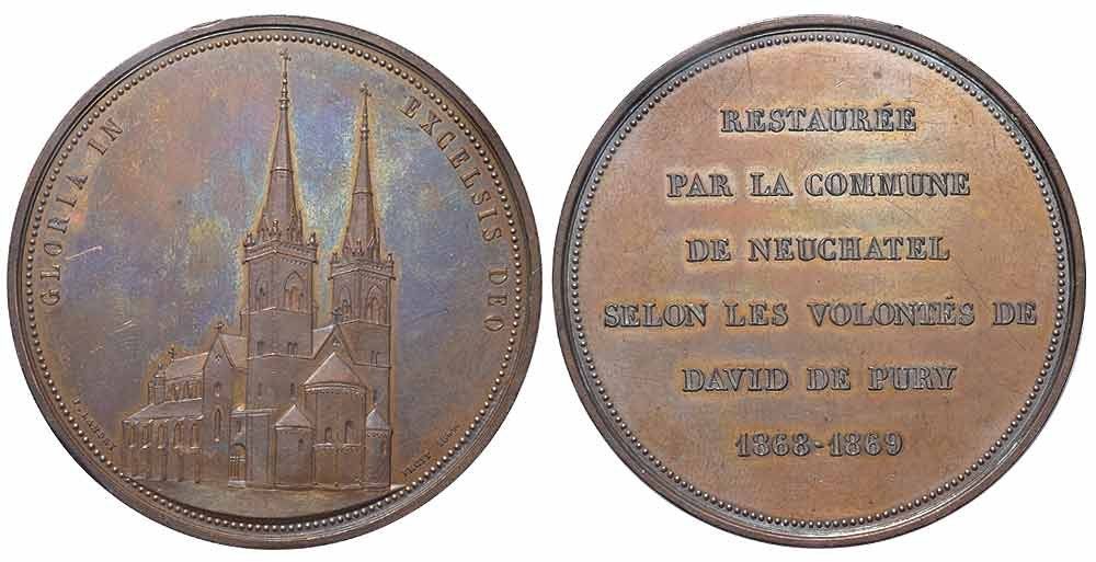 Medaillen: Neuchâtel, Bronzemedaille 1869 – Gebraucht aus Chiasso von Novamarketing