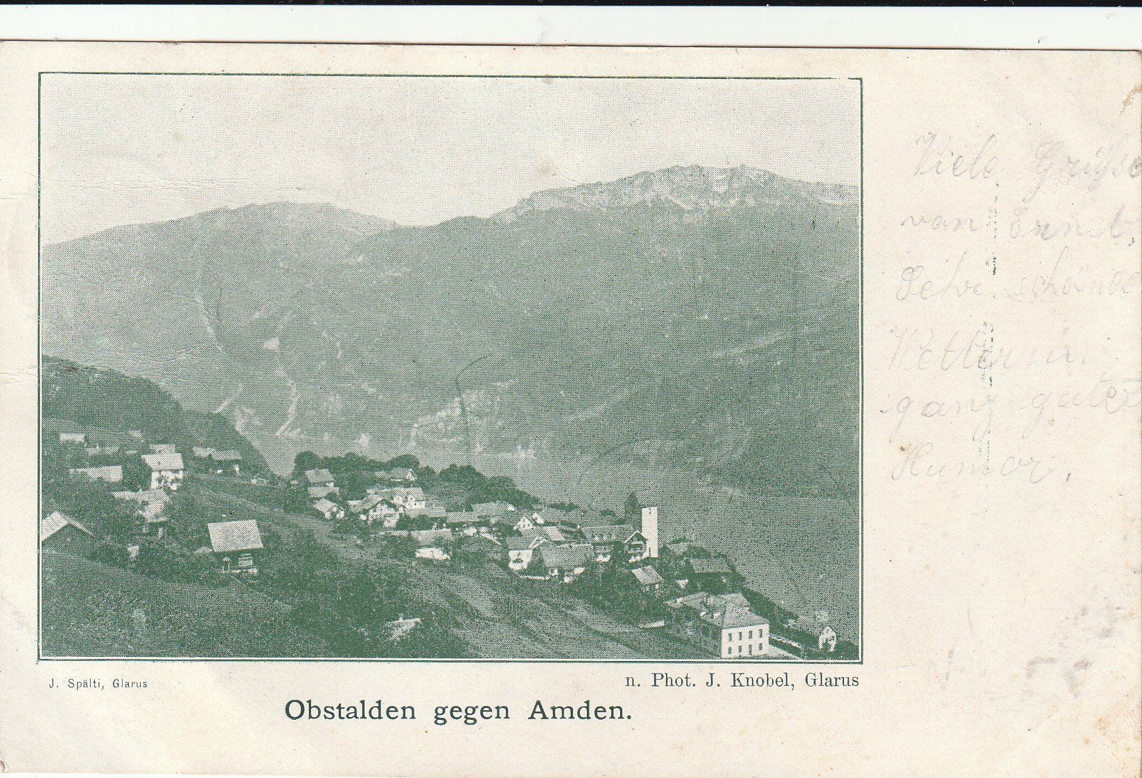Cartoline postali: Alte Ansichtskarte: Obstalden gegen Amden, 1900  R – Usato da Rupperswil venduto da Ema10