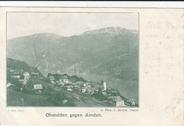 Alte Ansichtskarte: Obstalden gegen Amden, 1900  R