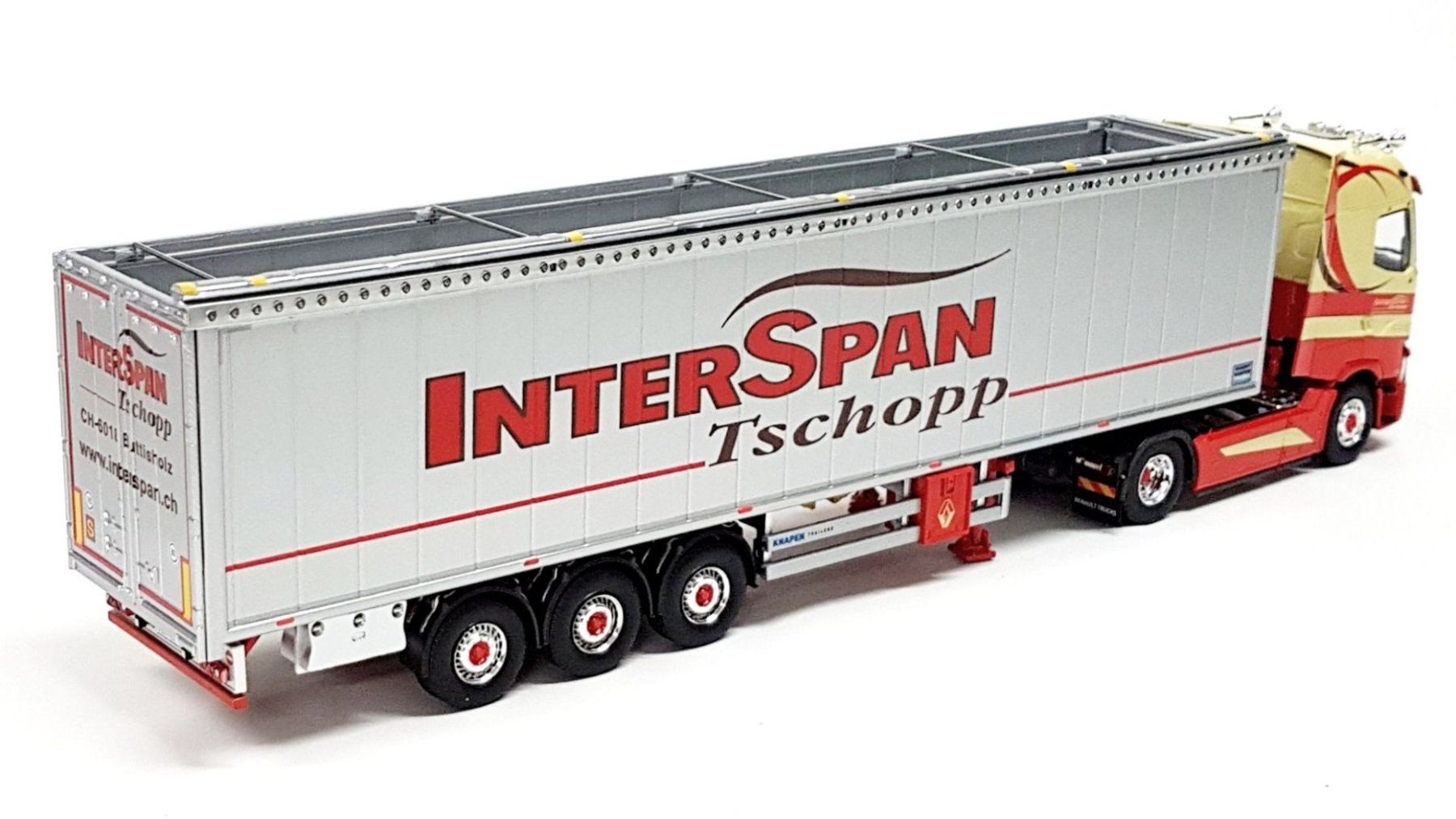 Tekno Kit di modellismo & Modellini statici: 1:50 Tekno Renault T High "Interspan Tschopp" – Nuovo e nell'imballaggio originale da Affoltern am Albis venduto da Modellshop-8910 2