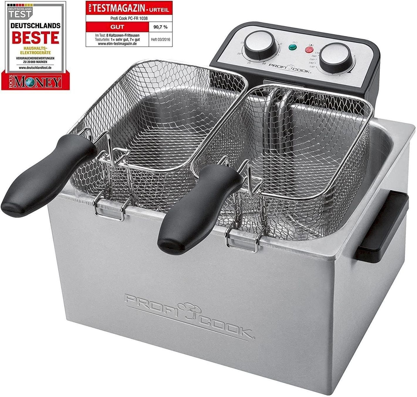 Elettrodomestici da cucina: ProfiCook PC-FR 1038 Doppelfritteuse Pro – Nuovo e nell'imballaggio originale da Bottighofen venduto da zaap 2