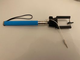 Selfiestick Blau ausfahrbar 1m