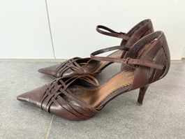 Echtleder Stilettos dunkelbraun