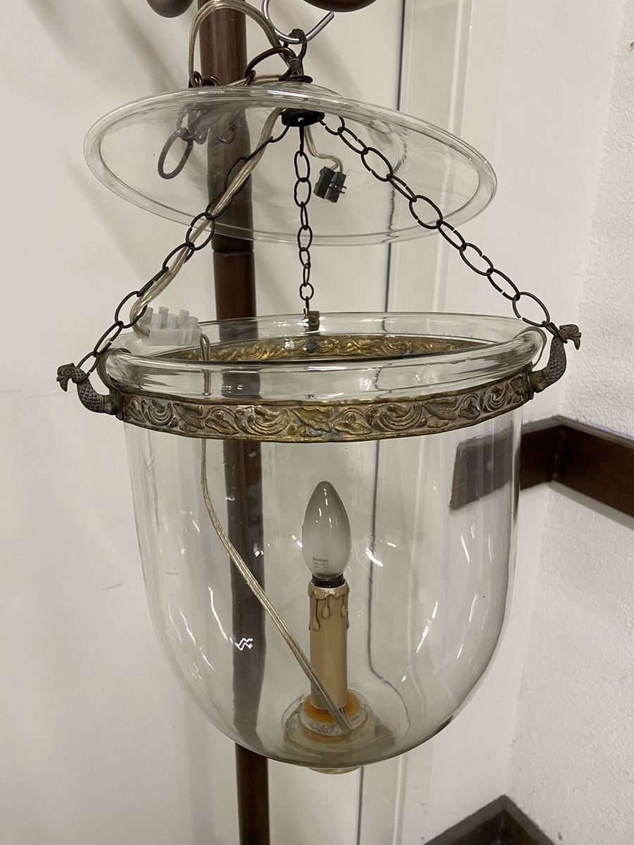Lampade: Antike  Kolonial Hängelampe, Glas & Messing – Usato da Dietikon venduto da brocki-eyra 7