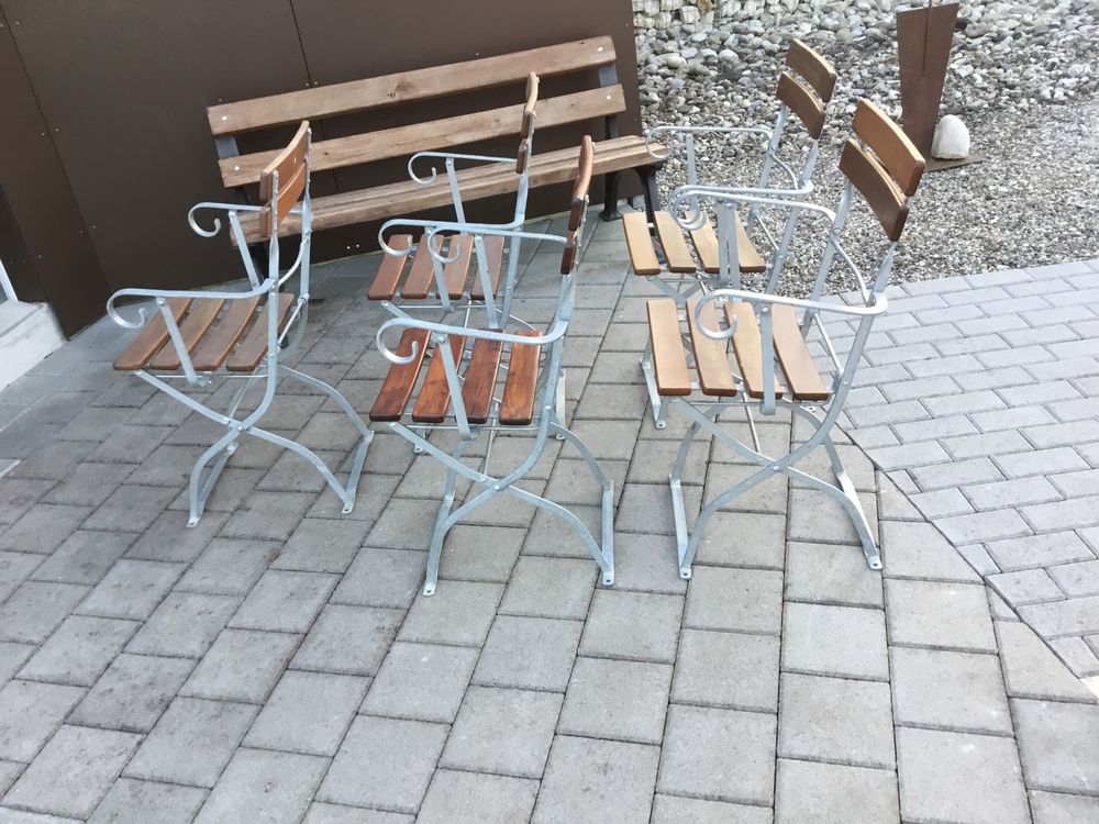 Klapp Holz Metall Gartenstühle gebraucht Kaufen auf Ricardo