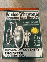 Rudge-Whitworth Bicycle Blechschild, Vintage
